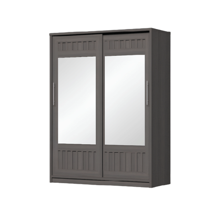 ตู้เสื้อผ้าบานเลื่อนกระจกเงา WISDOM DESIGN FURNITURE รุ่น W15SL 150 ซม. สีโอ๊ค_0